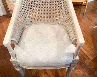 Frontgate counter-height stool - Beige color with Cane back #1 41h”x 22L”x 22d”
