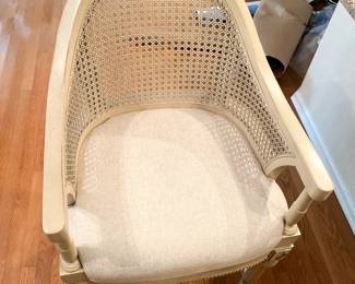 Frontgate counter-height stool - Beige color with Cane back #2 41h”x 22L”x 22d”