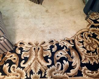 Area rug Black / Gold - Athena pattern / handknotted India 100% wool pile / 8’x 10’ feet