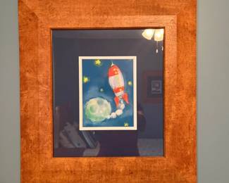 Art - Wood Framed - red rocket 21w” x 23H”