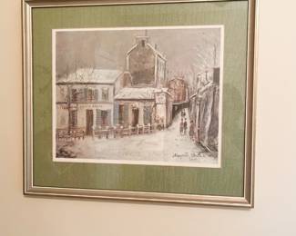 Art- Maurice Utrilla people walking in the street 17h” x 20w”