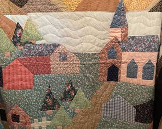 Village scene quilt