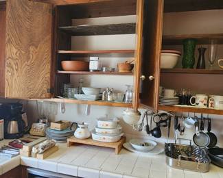 Kitchenware kitchen aid mixer, pots and pans miscellaneous glassware