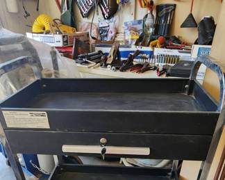 Roll around locking tool cart