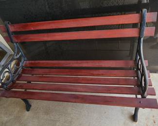 Iron and wood bench