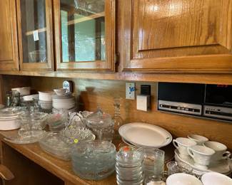Corning ware, glass serving dishes