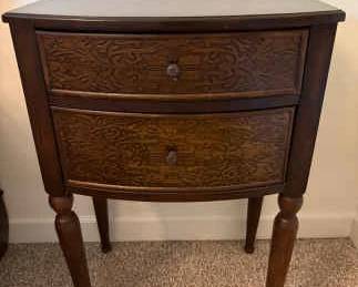 Small Wooden Two Drawer Side Table