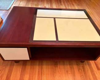 Retro Style Glass Top Coffee Table