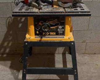 10 Protech Bench Saw, Black Decker Power Drill And 71 4 In. Circular Saw