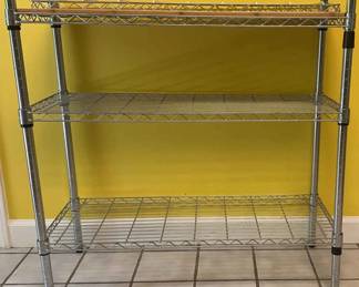 3 Tier Metal Shelf With Wood Top