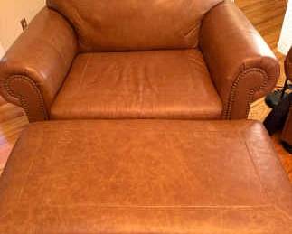 Leather Chair And Ottoman