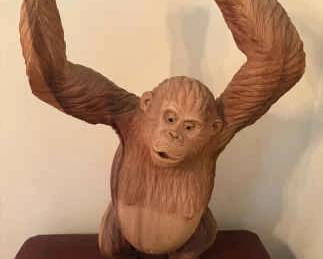 Wooden Monkey Figurine