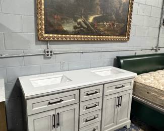 Double Sink Vanity and Artwork Orlando Estate Auction