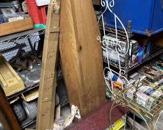 Wood ironing board and 1950 metal dollhouse