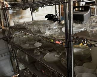 Vintage clear glass dining and serving pieces