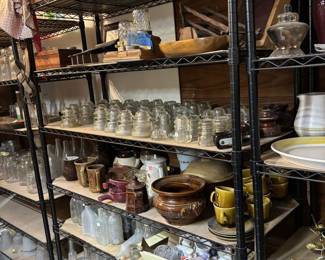 Glass insulators, pottery and bottles