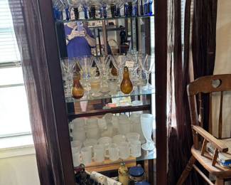 Crystal wine glasses, frosted Tiera glass, decorative kitchen items