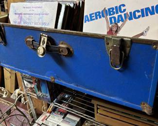 Footlocker filled with vintage records