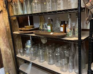 Vintage glass jars various types and sizes
