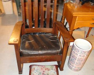 Stickley Rocking Chair, ottoman