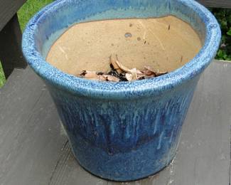 Blue outdoor planter