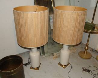 Pair white MCM lamps