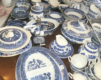 Blue Willow Ware, large selection, many from England. Complete your collection!! Churchill, Liberty, Johnson Brothers and more..
