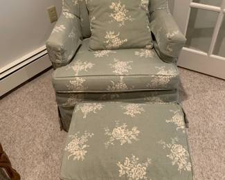 Two Matching Chairs, One Ottoman