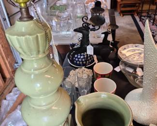 Lamp and pitchers.