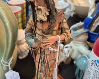 Trippy figurine and glasswear.
