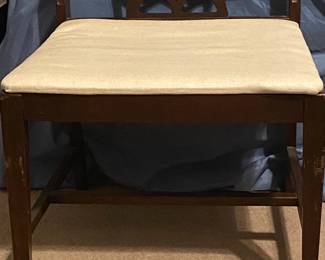 Wooden Vanity Bench with Stretcher Base.