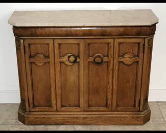 Vintage Marble Top Entry Cabinet