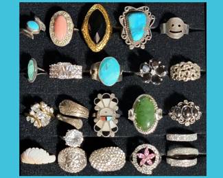 Mostly Sterling Silver Rings