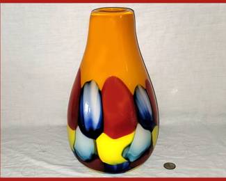 Vibrantly Colored Cased Glass Vase