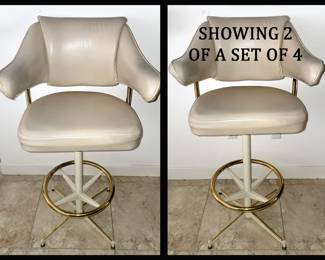 Showing 2 of a Set of 4 Really Comfy Swivel Bar Stools