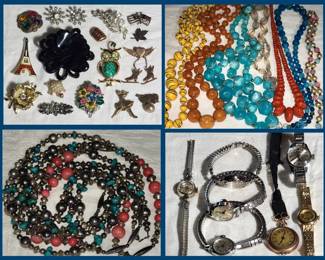 Costume Jewelry and Vintage Watches