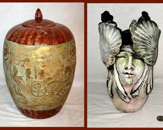 Large Ginger Jar and Face Vase