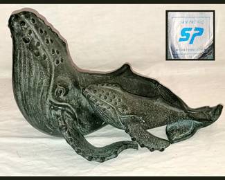 San Pacific Whale and Baby Sculpture