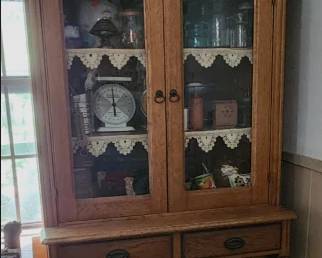 SILENT BID ITEM. YOU MAY BID NOW. Opening Bid: $300 Antique Oak Kitchen Hutch or Pie Safe