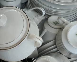 2 different beautiful sets of china.