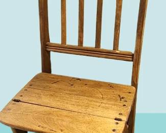 19th-century Victorian walnut metamorphic chair/steps/ladder library steps. It is a dual-purpose piece of furniture that can be used as a chair or converted into a small set of steps or stairs.