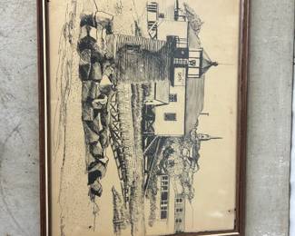 Lighthouse etching