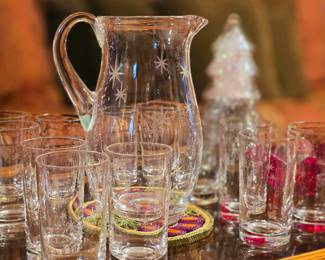 Starburst Pitcher & Glasses