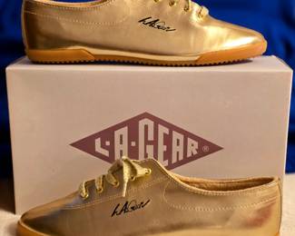 Vintage LA Gear Gold Mylar Shoes Size 10
