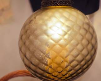 1960s Amber Optic Glass Swag Lamp