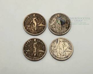 Philippine 50 Centavos Silver Coins