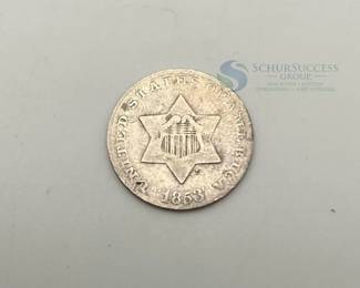 1853 United States Silver 3 Cent