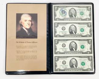 Uncut Sheet of $2 Bills