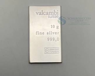 Valcambi Suisse 10g Silver Bar