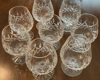 Eight Waterford Lismore brandy glasses 